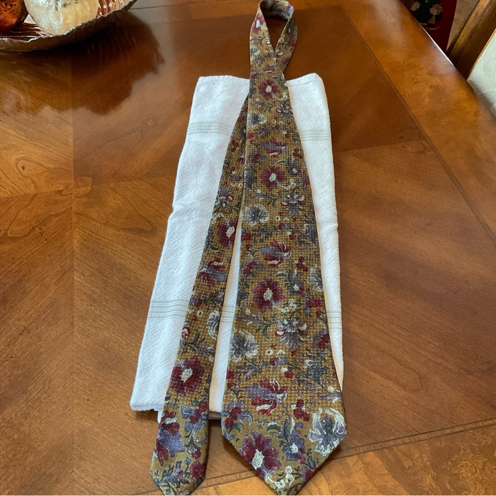 Vintage Christian Dior Monsieur Silk Floral Print Tie - Picture 3 of 8